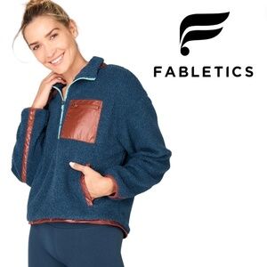 Fabletics Larisa Fleece Pullover - Blue Nova/Multi/Java/Blue Bell/Tapioca - M